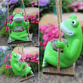 Miniatyrbilde 4 av 5: Hengende kurv blomsterpotter, harpiks saftig froskesvingplanter, for hage, terrasse, balkong