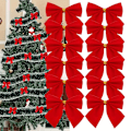 Miniatyrbild 1 av 2: 12 st/förpackning, röda julgranspynt med rosett presentförpackning, perfekt för att försegla och dekorera semesterartiklar