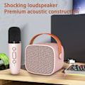 Miniatyrbild 2 av 5: Bärbar högtalare med mikrofon, bärbar karaoke, utomhuscamping, trådlös Bluetooth mobilhögtalare