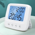 Miniatyrbild 2 av 5: Digital hygrometer termometer med inbyggd klocka, luftfuktighet, temperatur, 5 sekunders snabb uppdatering, bakgrundsbelysning och ℃/℉-funktion