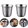 Miniatyrbild 1 av 5: Rostfritt stål isolerad kaffekopp espressokopp kaffekopp set 2 86 ml