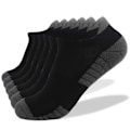 Miniatyrbillede 1 af 4: 6 par sneakersokker til kvinder og mænd, sportsstrømper med polstring, åndbare bomuldssokker (sort, XL47-50)