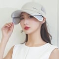 Miniatyrbilde 2 av 2: Sommer Solhatt, Baseball Cap Dame og Herre, Bred Bremm UV-beskyttelse, Inntrekkbar Visir, Mesh Pustende Fiskerhatt Strandhatt, Beige