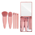 Miniatyrbillede 1 af 5: Bærbar lyserød mini makeup børste med spejl og etui