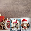 Miniatyrbilde 4 av 5: Kaffe kopp, 3D julekopp, melkekopp, tekopp, dekorasjon, julegave til venner