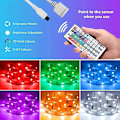 Miniatyrbilde 2 av 2: USB LED Lysstripe 44 Taster Innredning App Fjernkontroll Lysstripe Egnet for Hjem, Jul, Festdekorasjon, 3m 12 Lys