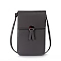 Pikkukuva 1 / 5: Tekonahkainen naisten kosketusnäytöllinen olkalaukku crossbody-laukku lompakko matkapuhelinlaukku (Ash)