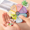Miniatyrbild 5 av 5: 2-pack pillerburk 7 dagar rund regnbåge pillerburk tablettburk