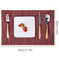 Miniatyrbilde 2 av 5: 6x Plassmatter, Vevde Plassmatter, Vaskbare, Sklisikre, Slitestyrke, Varmebestandige, for Kjøkken, Spisebord, Hotell, Plassmatter 30 x 45 cm, Rødvin
