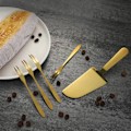 Miniatyrbillede 3 af 5: 5-delt kagesæt, kagebestik, kagebestik, gafler, rustfrit stål, tåler opvaskemaskine (guld)