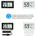 Miniatyrbillede 3 af 5: Mini bærbar indendørs digitalt LCD-display med termometer og fugtighedssensor, termometer og hygrometer (hvid, 1 stk.)