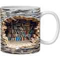 Miniatyrbild 1 av 3: Kaffe kopp 3D bokhylla kopp bok kopp bibliotek hylla kopp multifunktionell kopp present till läsare, vinter skönhetsälskare