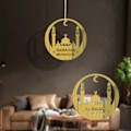 Miniatyrbilde 5 av 5: 4x  Hengende ornament, Akryl  dekorasjon, Halvmåne stjerner stil lysform for Ramadan  dekorasjoner