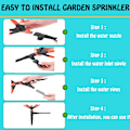 Miniatyrbillede 4 af 5: 360 ° automatisk roterende sprinklerhoved med dyse, justerbar