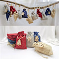 Miniatyrbillede 3 af 5: 24 adventskalendere til at fylde, adventskalender stofpose med 1-24 hessianposer jutesække