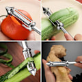 Miniatyrbillede 2 af 5: 3x Skræller Skræller, 5 i 1 Rustfrit Stål Multifunktionel Grøntsagsskræller, Universal Kartoffelskræller til Frugt og Grøntsager, Flaskeåbner