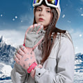 Miniatyrbild 2 av 5: Damskidhandskar Varm Touchscreenhandskar Halkskydd Vattentäta Andningsbara Handledssnöre Sporthandskar Vinterhandskar Cykelhandskar