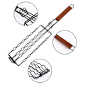 Miniatyrbilde 3 av 5: BBQ rustfritt stål pølser grill pølseholder pølsegrill grillet klips non-stick skinke pølsegrill tang