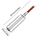 Miniatyrbilde 2 av 5: BBQ rustfritt stål pølser grill pølseholder pølsegrill grillet klips non-stick skinke pølsegrill tang