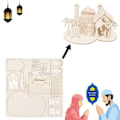 Miniatyrbilde 3 av 5: 4x Eid Ramadan-dekorasjon, DIY-trepynt, for hjemmet Ramadan-håndverksdekorasjon, borddekorasjon