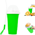 Miniatyrbilde 1 av 4: Klemmekopp, frysekopp, milkshake smoothie kopp med 2-i-1 sugerør og skje, bærbar klemmekopp (grønn)