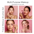 Miniatyrbillede 4 af 5: Bærbar lyserød mini makeup børste med spejl og etui