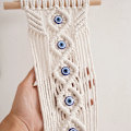 Miniatyrbild 2 av 5: Macrame väggdekoration, ont öga, drömfångare, väggbonad boho chic bohemisk vävd heminredning