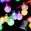 Miniatyrbilde 1 av 5: 20 LED krystallkule solcellelyssnor superlysende utendørslys med 8 lysmoduser vanntett