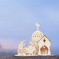 Miniatyrbilde 5 av 5: 4x Eid Ramadan-dekorasjon, DIY-trepynt, for hjemmet Ramadan-håndverksdekorasjon, borddekorasjon
