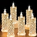 Miniatyrbillede 1 af 2: Sæt med 6 LED-lys med rosenmønster og lodret refraktionsskygge - Perfekt til bryllupper, jul og hjemmedekor