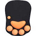 Miniatyrbild 1 av 5: Musmatta med handledsstöd, ergonomisk musmatta, silikonmusmatta, halkfri bas, för hem/kontor/spel, orange svart