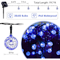 Miniatyrbilde 4 av 5: Solcellelyskjede utendørs vanntett IP65 20ft 20 LED 8 moduser)