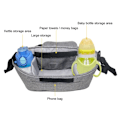 Miniatyrbilde 3 av 5: Baby Stroller Organizer Bag Buggy Henge Baby Bag Stroller Cup Holder, Enkelt festet til de fleste barnevognhåndtak, Farge Svart