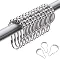 Duschring i rostfritt stål, 12 st duschdraperikrok badrum duschstång liten S-krok (silver)