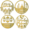 Miniatyrbilde 1 av 5: 4x  Hengende ornament, Akryl  dekorasjon, Halvmåne stjerner stil lysform for Ramadan  dekorasjoner