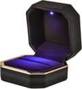 Led Presentask Lock Elegant Sammet Ringbox med LED-ljus för Smyckesvisning Bröllopsförlovning Alla hjärtans dag Julklapp Ring Svart