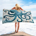 Miniatyrbild 1 av 4: Bläckfisk Strandhandduk - Mjuk och Snabbtorkande