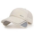 Miniatyrbilde 1 av 2: Sommer Solhatt, Baseball Cap Dame og Herre, Bred Bremm UV-beskyttelse, Inntrekkbar Visir, Mesh Pustende Fiskerhatt Strandhatt, Beige