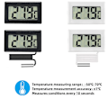 Miniatyrbillede 2 af 5: Mini bærbar indendørs digitalt LCD-display med termometer og fugtighedssensor, termometer og hygrometer (hvid, 1 stk.)