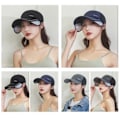Miniatyrbillede 3 af 4: Sommer Solhat, Baseball Cap Kvinder og Mænd, Bred Skygge UV Beskyttelse, Indtrækkelig Skygge, Mesh Åndbar Fisker Cap Strandhat, Sort