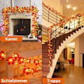 Miniatyrbillede 3 af 4: Fe-lyskæder, 3 meter 20 LED ahornblade græskar dekoration fe-lyskæder, efterårsblad guirlande dekoration lys, Halloween dekoration