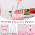Miniatyrbillede 3 af 5: Smoothie Maker, 380ml Genopladelig USB Bærbar Smoothie Blender til Shakes Juice Smoothies, Elektrisk Juice Flaske (Pink)