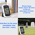 Miniatyrbild 3 av 5: LCD digital trådlös termometer inomhus eller utomhus, mini inomhus temperatursensor, liten exakt vädertestare i hem sovrum och kontor, vit