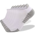 Miniatyrbillede 1 af 5: 6 par sneakersokker til kvinder og mænd, sportsokker med polstring, åndbare bomuldssokker (hvid, S35-38)