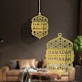 Miniatyrbilde 1 av 5: Hengende ornament, akryldekorasjon, halvmåne-stjernestil lysform for Ramadan-dekorasjoner