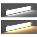 Miniatyrbild 2 av 5: Trådlös LED-underbelysning, skåpsbelysning med rörelsesensor, magnetisk ljusstångsskåpsbelysning med USB-laddningsfunktion, 20 cm (vit)