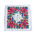 Miniatyrbild 1 av 9: Rosblommigt Tryck Huvudduk Tryckt Sjal Sjal VIT-FS1- White