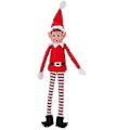 Miniatyrbillede 2 af 4: 1 X Elf der opfører sig dårligt med velcro i hånden - Langbenet Elf Blød Plys - Julnyhed - Elf med hat og pig Jul