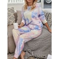 Miniatyrbild 4 av 5: Dam Pyjamas Set Kvinnor Siden Satin Pyjamas Set Pyjamas Set Lång