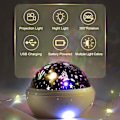 Miniatyrbillede 2 af 5: Stjerne Himmellys Projektor Natlampe Barn - 360° Rotation / USB